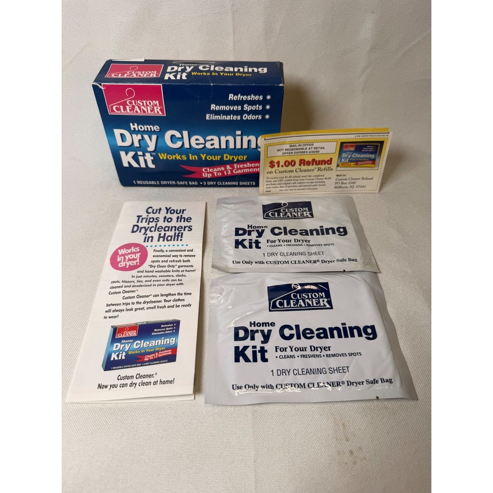 Custom Cleaner Home Dry Cleaning Kit Vintage Works In Your Dryer 2 Sheets only